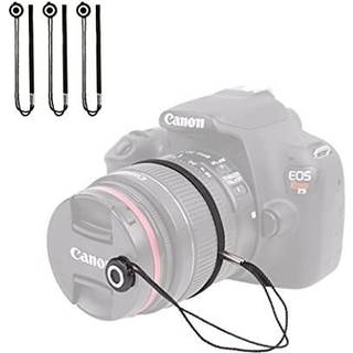 Foto & Tech Camera Lens Cap Leash med elastisk streng kompatibel med universal DSLR SLR Evil Mirrorless Camera Video (X3)