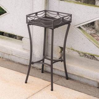International Caravan Valencia Resin Wicker/Steel Square Plant Stand