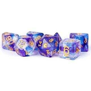 Unicorn Midnight Fantasy - Polyhedral Resin 16mm - Rollespils Terning Sæt - Metallic Dice Games