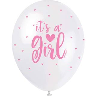 It´s a Girl balloner 5 stk. - Lyserød og hvid