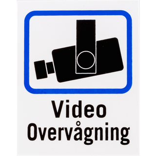 Skilt videoovervågning plastik 8x10 cm 2-pak
