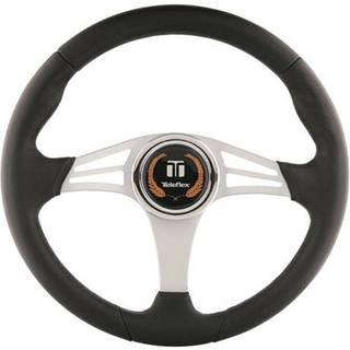 Bådrat motorbåd Dometic Caspian, aluminium med polyurethan, Ø350 mm, med nav, passer 3/4" (19 mm) rataksel, sort