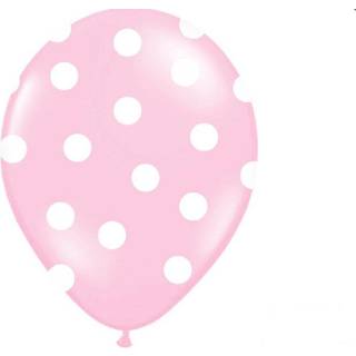 50 stk. Balloner pastel baby pink hvide prikker – robust 30 cm perfekt til babyshower