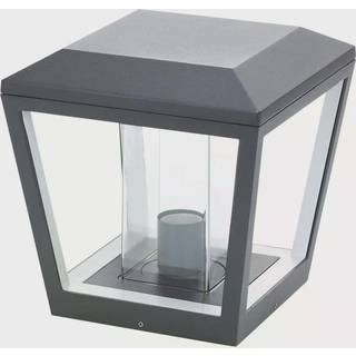 Lucande Dunia sokkellampe, antracit, metal, 24 cm, IP54