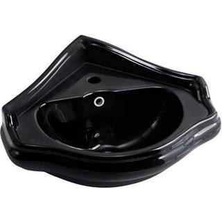 Lavabo Retro 57 hjørne porcelænshåndvask, Blank sort