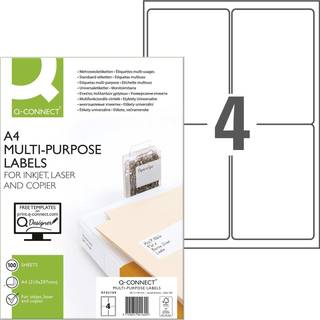 Q-connect multietiketter A4 139x99,1mm hvid