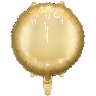 1 stk. Ur 18" folieballon i guld fra PartyDeco, genanvendelig og velegnet til helium eller luft.