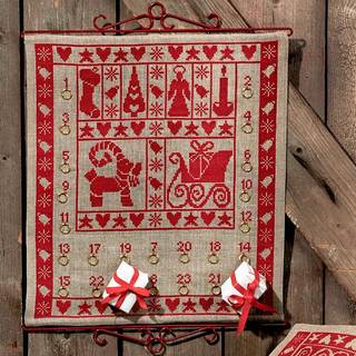 Broderikit Julestemning B 5135/45 45 x 50 cm Julestemning broderisæt Korssting med 1/1 garn 45x50 cm design Syet på naturligt hørlærred Hyggelig julescene.