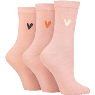 Caroline Gardner Caroline Gardner Pink Signature Heart Motif Crew Socks 3 Pack