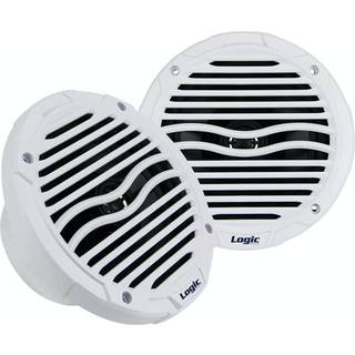 Marinehøjttaler Logic SoundLab Marine, 5.25", 140 W, hvid, til indbygget montering, med hvide fronter, 2-pak