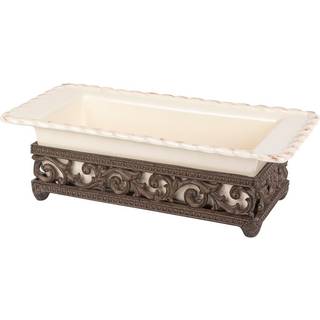 GG Stonewr Loaf Dish/Metal Base Anden indretning 12.75inl x 6inw x 3,75inh creme