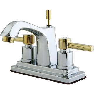 Kingston Brass KS8644DL 4 in. Centerset badev?relse vandhane poleret krom/poleret messing