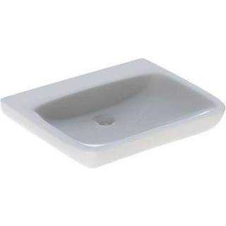 Geberit Renova Comfort håndvask barrier-free: B=65cm, T=55cm, Hanehul=Uden, Overløb=Uden, Hvid