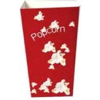 Popcornbæger 50 Stk. Rød med hvide popcorn