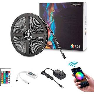 Komplet Led Strip Sæt 25W 5m RGBW Wifi og Fjernbetjening IP65