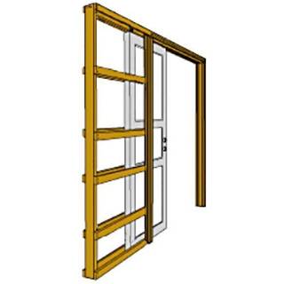 Swedoor skydevægselement hvid M10 t/925x2040 dør 147mm modul 2 lag gips pr. sid