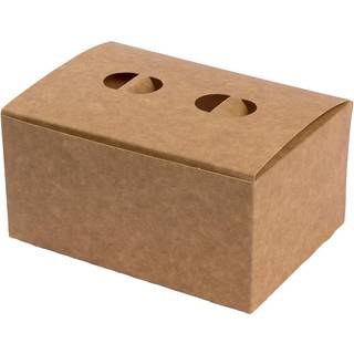 Pommes Frites Æske med 2 huller brun 400 stk 130x93x64 mm uden perforering