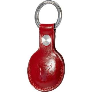 Leather AirTag Keyring - Red