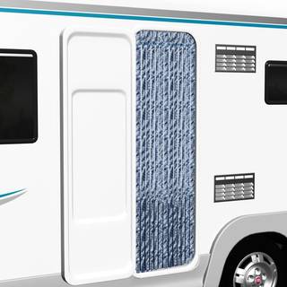 Insektgardin Chenille Blå Og Hvid - 90 x 200 cm