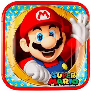Super Mario paptallerkner 8 stk.
