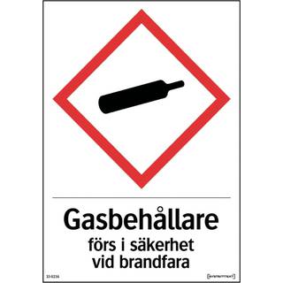 Skilt, Gasbeholdere til lager Dekal, 105x148 mm