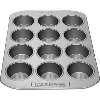Farberware Nonstick Bakeware 12-Cup Muffin Tin / Nonstick 12-Cup Cupcake Tin-12 Cup Gray