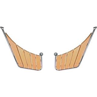 Badebro til snipa, teak &amp; syrefast rustfrit stål, 95 x 53 cm
