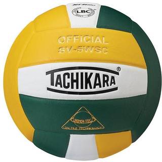 Tachikara SV5WSC Sensi-Tec Composite Volleyball (Gold White and Dark Green)
