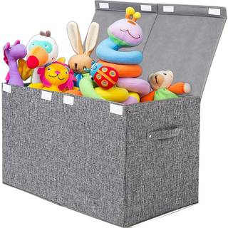 Popoly stor leksakslåda Bröst med lock Collapsible Robust Toy Storage Organizer Boxes Bins Baskets For Kids Boys Girls Nursery Playroom 25 """" X13