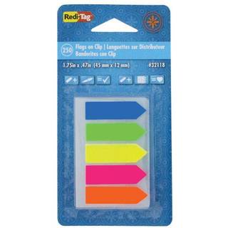 Redi-tag 32118 SEETOTES Gennemsigtig-film pil side flag forskellige farver 50/pad 5 puder