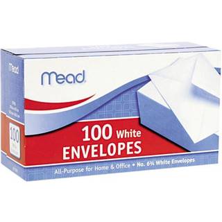 Mead 100pk #6 hvid konvolut (75100) 6 3/4 tommer