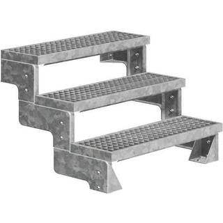 DOLLE Gardentop terrassetrappe med gitterrist - 3 trin