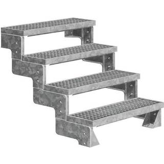 DOLLE Gardentop terrassetrappe med gitterrist - 4 trin