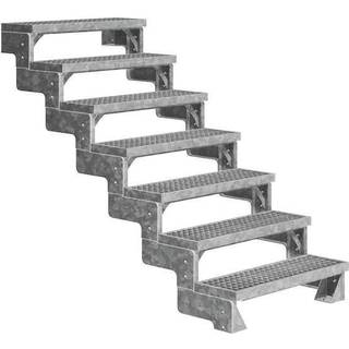 DOLLE Gardentop terrassetrappe med gitterrist - 7 trin