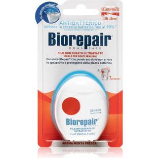 Biorepair Dental Floss Waxed Ultra Flat Tandtråd uden voks Til sensitive tænder Red 30 m - 30 m