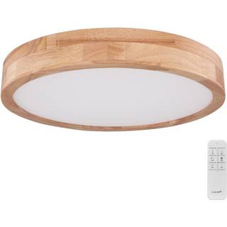 Rainer LED-loftlampe, Ø 40 cm, træ-effekt, metal, CCT