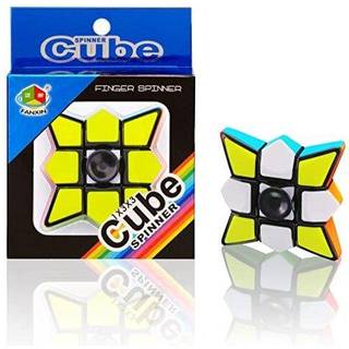 Tanch Magic Spinner Cube 2 i 1 Stickerless Brain Teasers Magic Puzzle Spinding Top Cube Rotatable Stress Relief 1x3x3 Finger Speed ??Cube Floppy