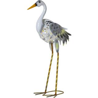 Star Trading - Solar Cell Lighting - Solar Cell Decoration Heron - Gray - 55 cm
