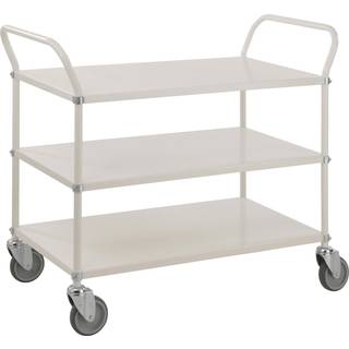 Kongamek 90 x 44 Elektrogalvaniseret Vogn med 2 hylder i lys farve