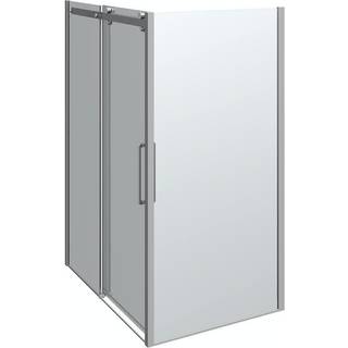 Scanbad Maxi Deluxe skydedør 100x140x200 m/klart glas DL1401-1000 m/1 fast væg