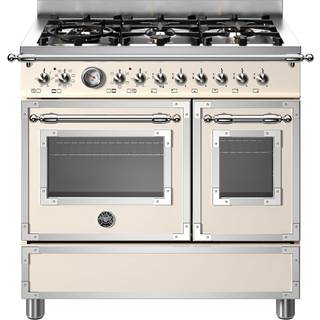 HER96L2EAVT Heritage gaskomfur med dobbeltovn, 90 cm, cremehvid