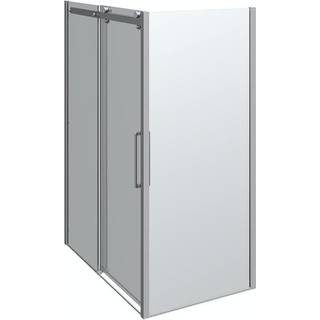 Scanbad Skydedør M/1 Sidepanel Deluxe 1400*900mm Krom/klar