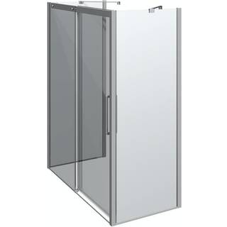 Scanbad Classic skydedør med 2 sidevægge vendbar 160x80 cm