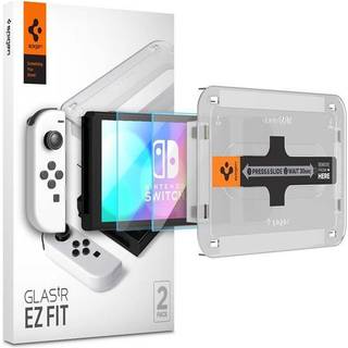 Spigen Glass tR EZ Fit 2 Pack - Nintendo Switch OLED - Miscellaneous Tilbehør til spillekonsol - Nintendo Switch OLED
