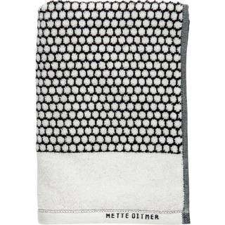 Mette Ditmer Grid Badehåndklæde 70x140cm / Off-white - Håndklæder & Badelagner Bomuld Sort - GRITWL09