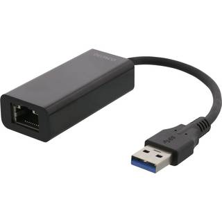 Deltaco adapterUSB-A 3.0 til netværksadapter - Sort