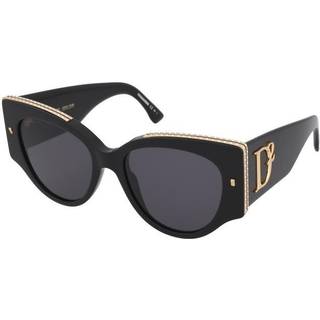 Dsquared2 Kvinde D2 0032/S 2M2/IR Solbriller Acetat Sort/Guld Grå Cat Eye