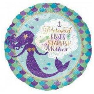 Havfrue folieballon 45 cm. - Mermaid Wishes