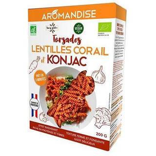 Shirataki & Rød linse fusilli Økologisk - 200 gram - Aromandise