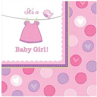 Amscan 501489 Det er en babypige -drikke servietter